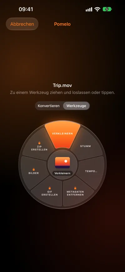 Das Tools-Rad rund um ein Video