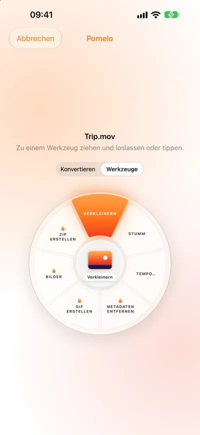 Das Tools-Rad rund um ein Video