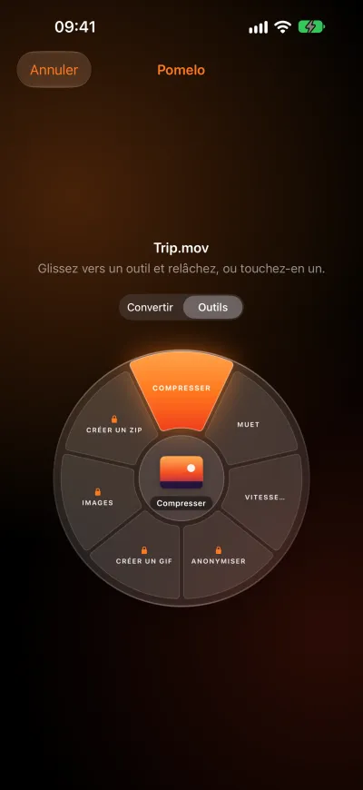 La roue Tools autour d’une vidéo