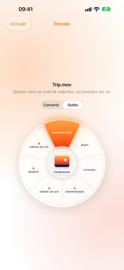 La roue Tools autour d’une vidéo