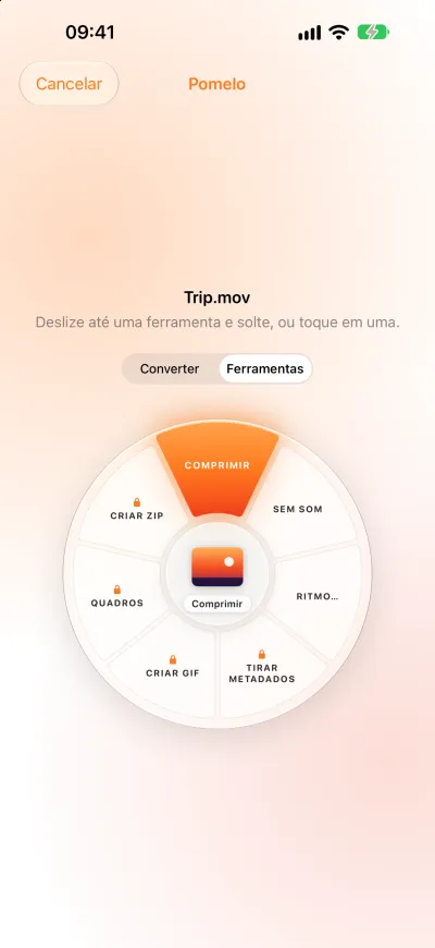 A roda Tools em volta de um vídeo